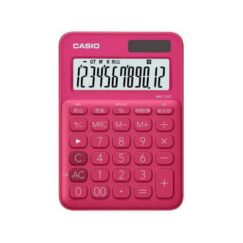 カシオ計算機 電卓 ビビッドピンク MW-C20C-RD-N