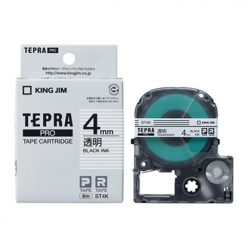 キングジム KING JIM PROテープカートリッジ 透明ラベル ST4K