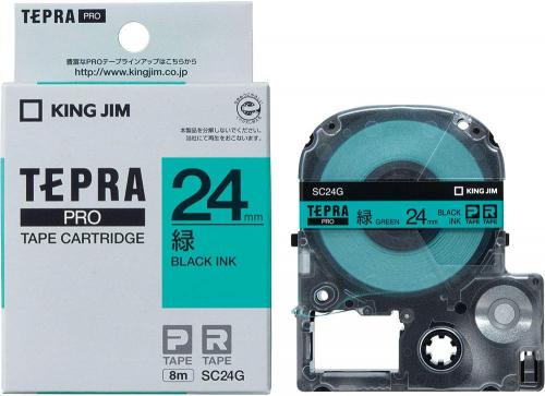 キングジム KING JIM PROテープカートリッジ カラーラベル パステル 緑 SC24G