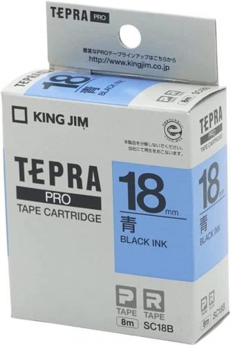 キングジム KING JIM PROテープカートリッジ カラーラベル パステル 青 SC18B