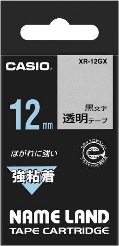 カシオ CASIO ネームランド 強粘着テープ 透明 XR-12GX