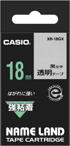 カシオ CASIO ネームランド 強粘着テープ 透明 XR-18GX