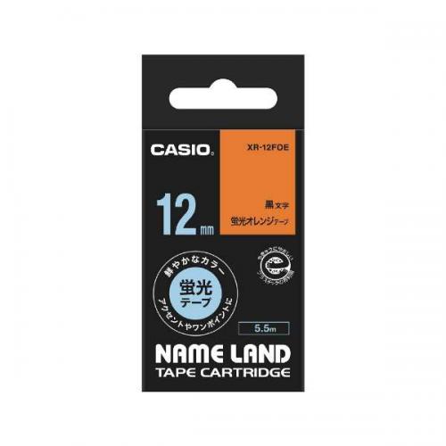 カシオ CASIO ネームランド 蛍光色テープ 蛍光オレンジ XR-12FOE
