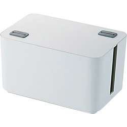 ELECOM ケーブル収納ボックス 4個口 電源タップ収納 ホワイト EKC-BOX002WH エレコム
