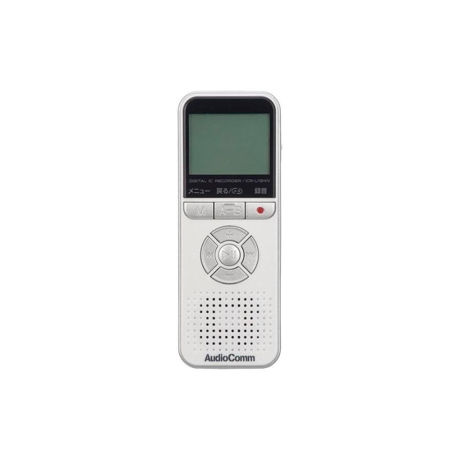 オーム電機 AudioComm デジタルICレコーダー 4GB ホワイト ICR-U134N