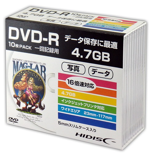 HI-DISC データ用DVD-R 4.7GB 16倍速対応 10枚入 スリムケース入 HDDR47JNP10SC ハイディスク