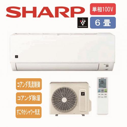シャープ SHARP エアコン 100V 6畳用 プラズマクラスター搭載 AY-T22DG-W【工事費別途】