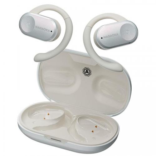 ナガオカ NAGAOKA 完全ワイヤレスイヤホン 可動式オープンイヤー型 パールホワイト BT832OWSPWH