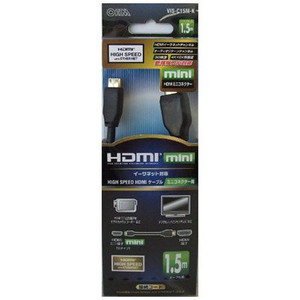 OHM HDMI1.4ミニケーブル 1.5m VIS-C15M-K オーム電機