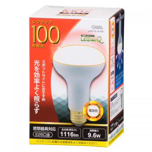 オーム電機 OHM LED電球 レフランプ形 E26 100形相当 電球色 LDR10L-W A9