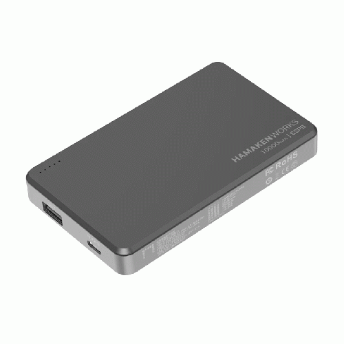 ハマケンワークス HAMAKEN WORKS JOVY SSPBシリーズ 準固体電池モバイルバッテリー 10000mAh HW-SSPB100BKF [USB Power Delivery・Quick Charge対応 /2ポート] ブラック