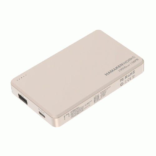 ハマケンワークス HAMAKEN WORKS JOVY SSPBシリーズ 準固体電池モバイルバッテリー 10000mAh HW-SSPB100SGF [USB Power Delivery・Quick Charge対応 /2ポート] シャンパンゴールド