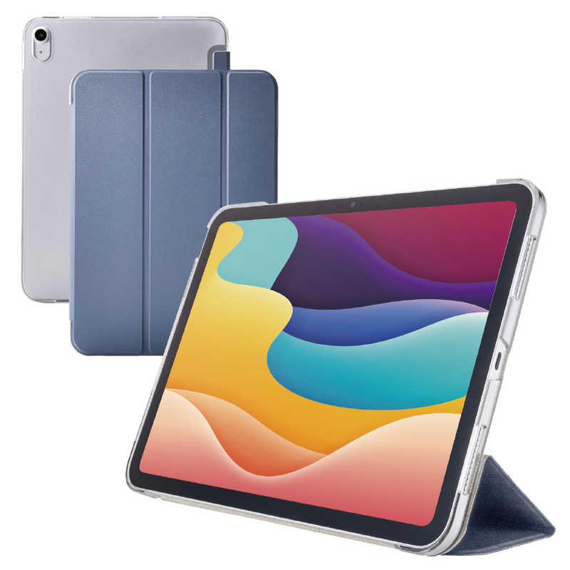 エレコム ELECOM iPad11インチ (A16) 10.9インチ (第10世代) フラップケース 薄型軽量 背面クリア 2アングル スリープ対応 TB-A25RWVBG
