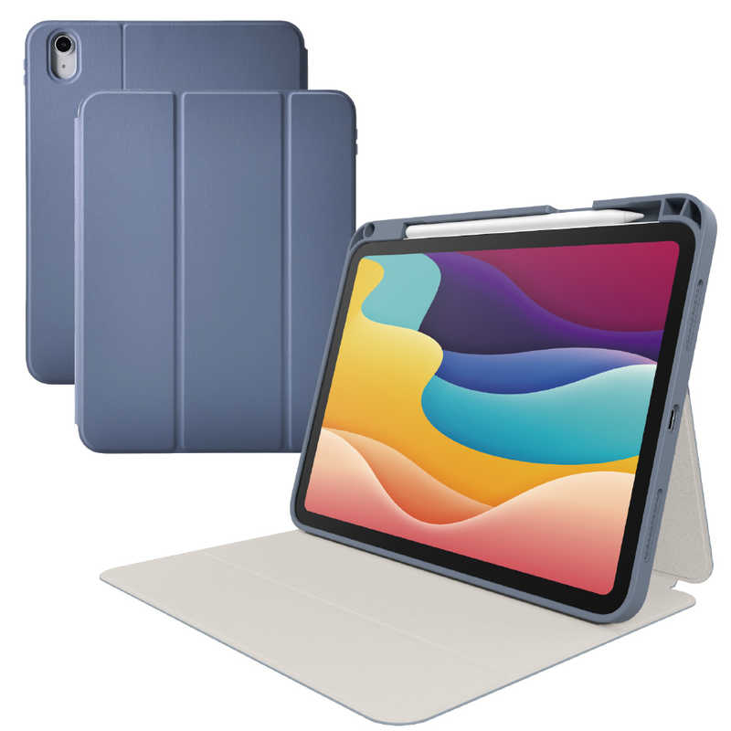 エレコム ELECOM iPad11インチ (A16) 10.9インチ (第10世代) フラップケース 衝撃吸収 ApplePencil収納 スリープ対応 TB-A25RSABG