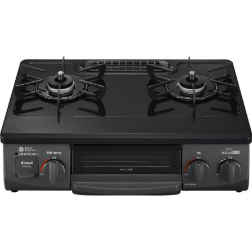 リンナイ Rinnai ガスコンロ ワンピーストップ ブラック (コンパクトタイプ  プロパンガス 左強火) RTE565BKLLP