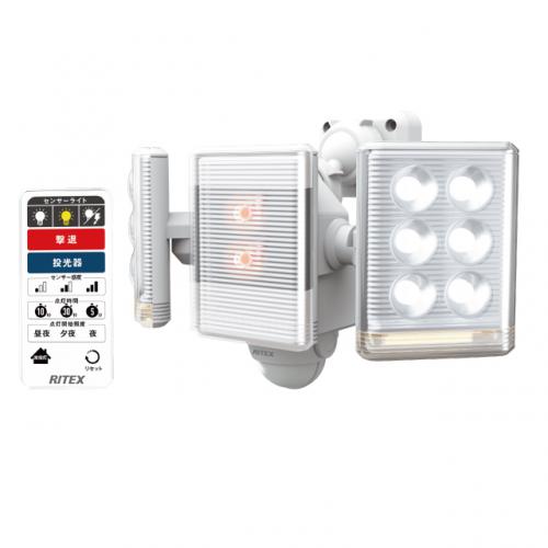 ムサシ RITEX フリーアーム式 ミニ LEDセンサーライト 9W×2灯 LED-AC2018