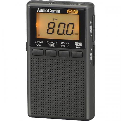 オーム電機 OHM RAD-P209S-K [イヤホン巻取り液晶ポケットラジオ ブラック]