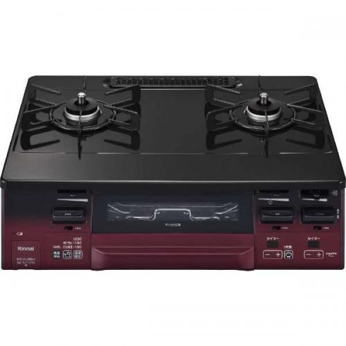 リンナイ Rinnai ガステーブル LAKUCIE fine(ラクシエファイン) 約60cm 都市ガス12・13A 左強火 ブラック レッドトーン KG66VTARL-13A