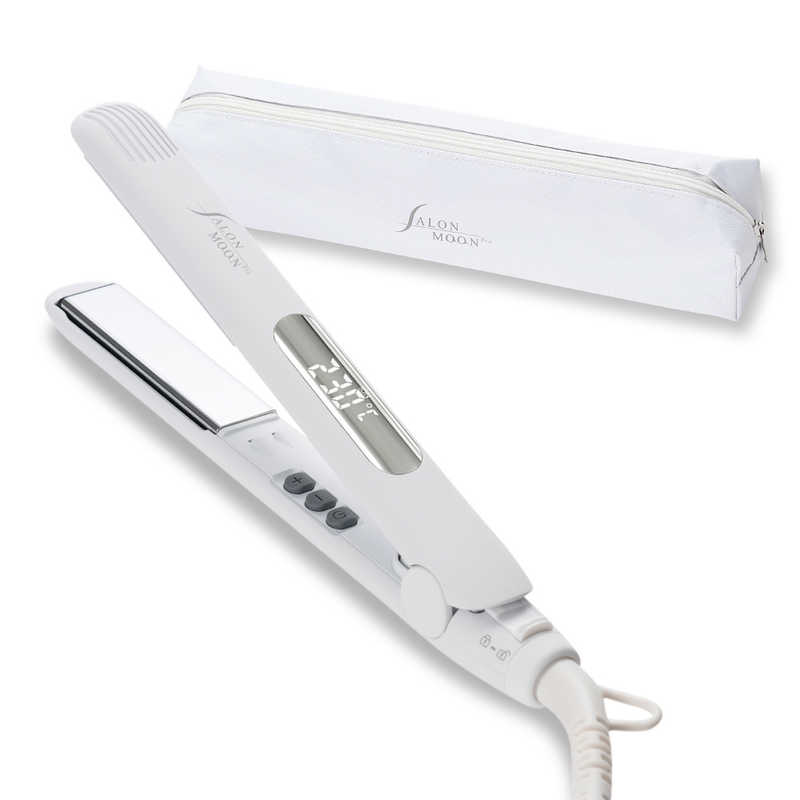 サロンムーン SALONMOON ミラーダブルイオン ミニストレートヘアアイロン 20mm 80℃～230℃ 海外対応 交流(コード)式 ホワイト SLM110-WH