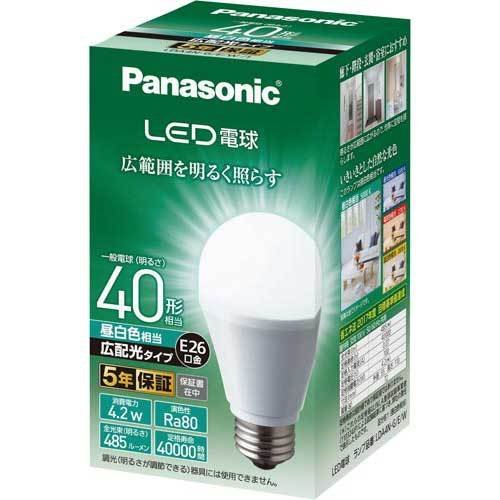 パナソニック Panasonic LED電球 広配光 E26タイプ 40W相当 昼白色 LDA4NGEW1