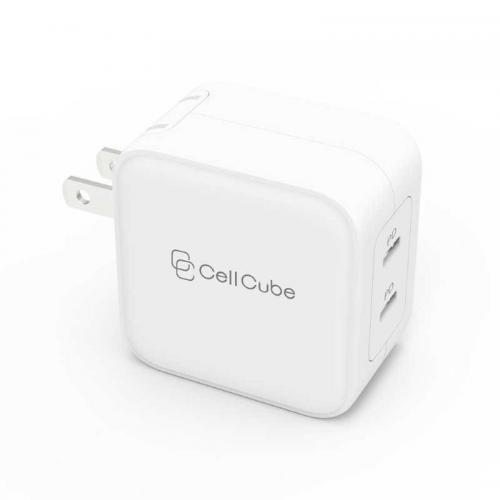 FUNMAXJ ファンマックスジャパン「CellCube」USB-C充電器 2ポートUSB-C Fast Charger PD20W+12W CC-AC07-WH