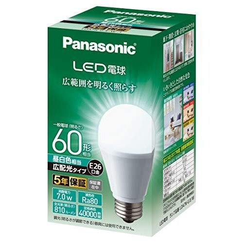 パナソニック Panasonic LED電球 口金直径26mm 電球60形 昼白色 7.0W LDA7NGEW1