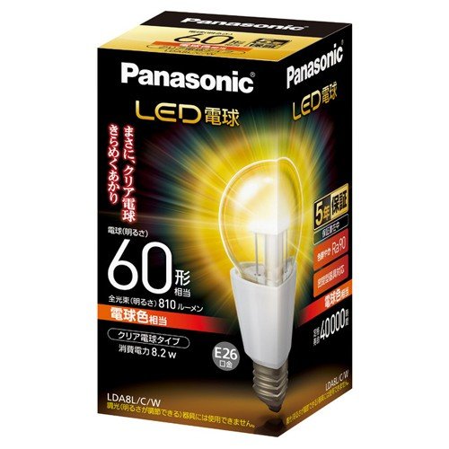 パナソニック Panasonic LED電球 一般電球形60形 810lm 電球色 LDA8LCW