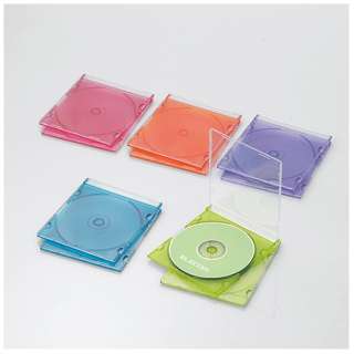 ELECOM DVD CDケース プラケース スリム 1枚収納 10枚パック アソート CCD-JSCS10ASO エレコム