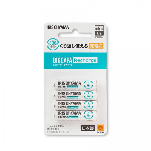 アイリスオーヤマ IRIS OHYAMA ニッケル水素電池 単4形(4本入) BIGCAPA Recharge(ビックキャパ リチャージ) BCR-R4MH/4B