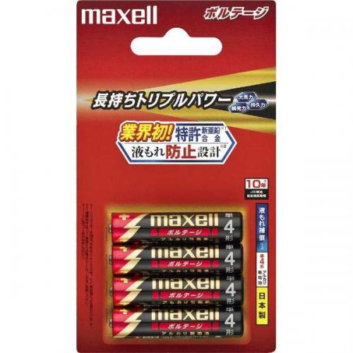 maxell アルカリ乾電池単4形4本パック ボルテージ LR03T4B マクセル