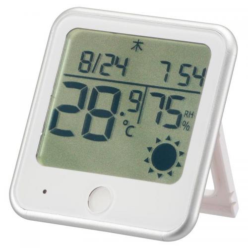 オーム電機 OHM 温湿度計 インフルエンザ熱中症注意機能 TEM-300B-W