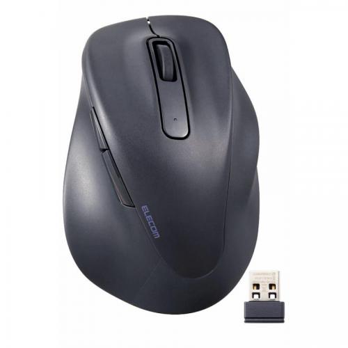 エレコム ELECOM 無線 2.4GHz マウス 静音 ワイヤレスマウス 5ボタン 右手専用 抗菌 Mサイズ EX-G ブラック M-XGM30DBSKBK