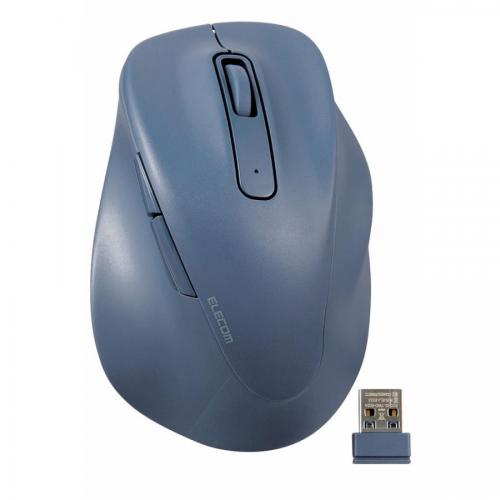 エレコム ELECOM 無線 2.4GHz マウス 静音 ワイヤレスマウス 5ボタン 右手専用 抗菌 Mサイズ EX-G ブルー M-XGM30DBSKBU