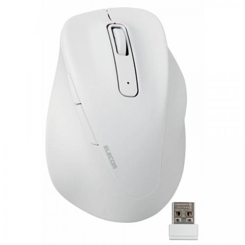 エレコム ELECOM 無線 2.4GHz マウス 静音 ワイヤレスマウス 5ボタン 右手専用 抗菌 Mサイズ EX-G ホワイト M-XGM30DBSKWH