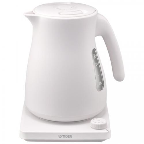 タイガー TIGER 温度調節機能付 蒸気レスケトル 1.2L グレイッシュホワイト PTV-A120WG