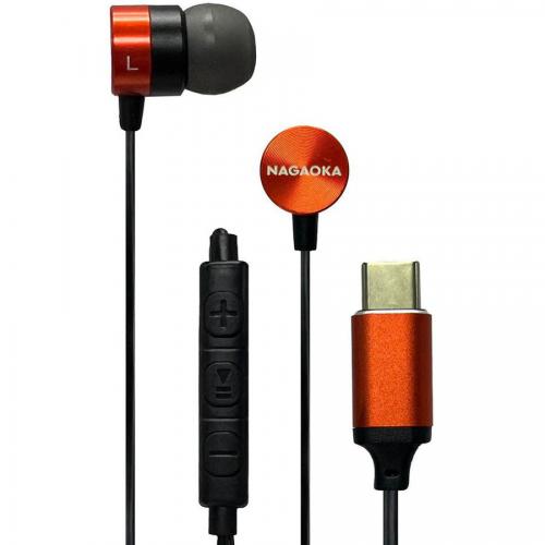 ナガオカ NAGAOKA イヤホン カナル型 TYPE-C シャインレッド P908MTYPECSRD