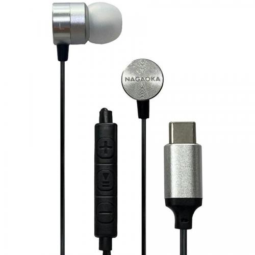 ナガオカ NAGAOKA イヤホン カナル型 TYPE-C メタルシルバー P908MTYPECMSV