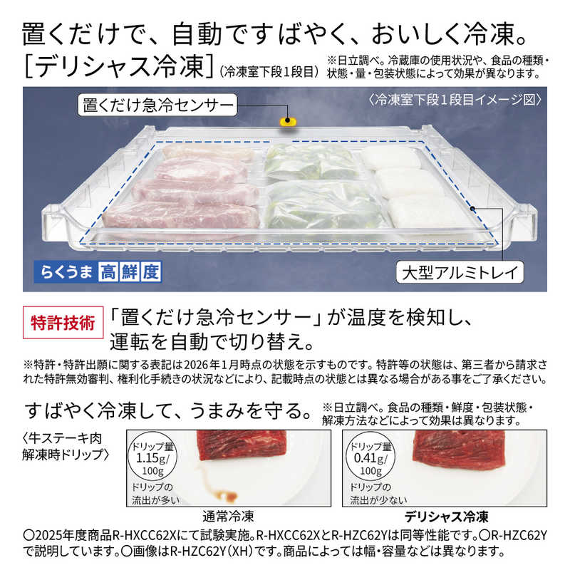 デンキチWeb / 日立 HITACHI 冷蔵庫 HZCタイプ 540L 6ドア フレンチ