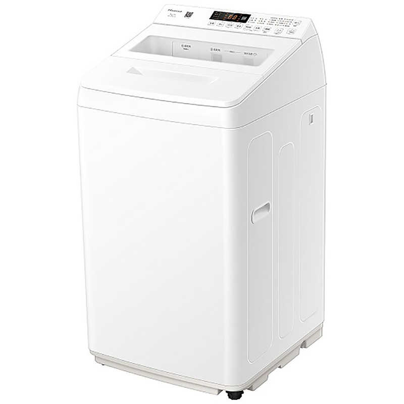 ハイセンス Hisense 全自動洗濯機 7kg 洗剤・柔軟剤自動投入 立体水流 幅50cmスリムボディ ホワイト HW-G70XL-W(大型）
