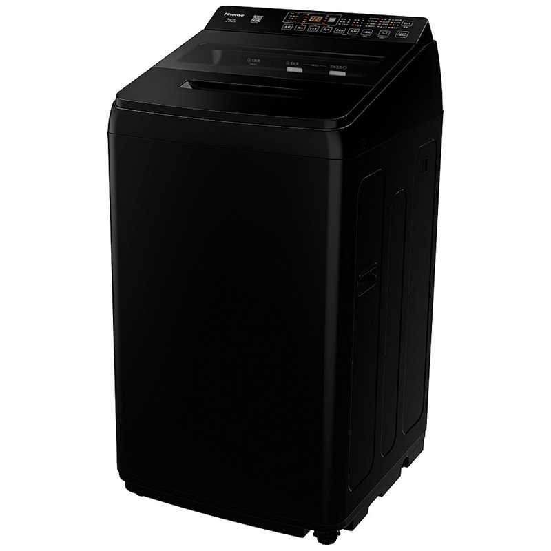 ハイセンス Hisense 全自動洗濯機 7kg 洗剤・柔軟剤自動投入 立体水流 幅50cmスリムボディ ブラック HW-G70XL-B(大型）