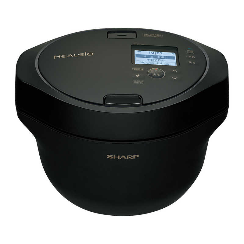 【9月17日発売】シャープ SHARP 水なし自動調理鍋 ヘルシオ ホットクック pro 1.6L 2～4人分 まぜ技ユニット 無線LAN対応 プレミアムブラック KN-HW16K-B