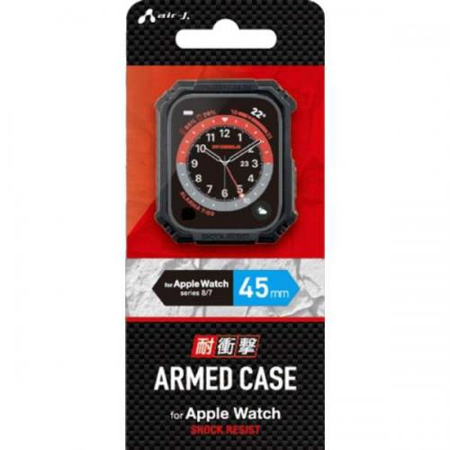 エアージェイ air-J GT-MOBILE Apple Watch 耐衝撃カーボンカバーケース45mm AWGGC45-BKR