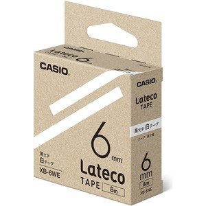 CASIO カシオ  Lateco(ラテコ) 詰め替え用テープ XB-6WE 6mm (白・黒文字)
