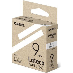CASIO カシオ  Lateco(ラテコ) 詰め替え用テープ XB-9WE 9mm (白・黒文字)