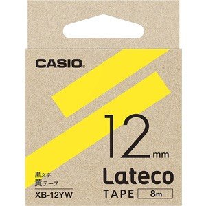 CASIO カシオ  Lateco(ラテコ) 詰め替え用テープ XB-12YW 12mm (黄・黒文字)