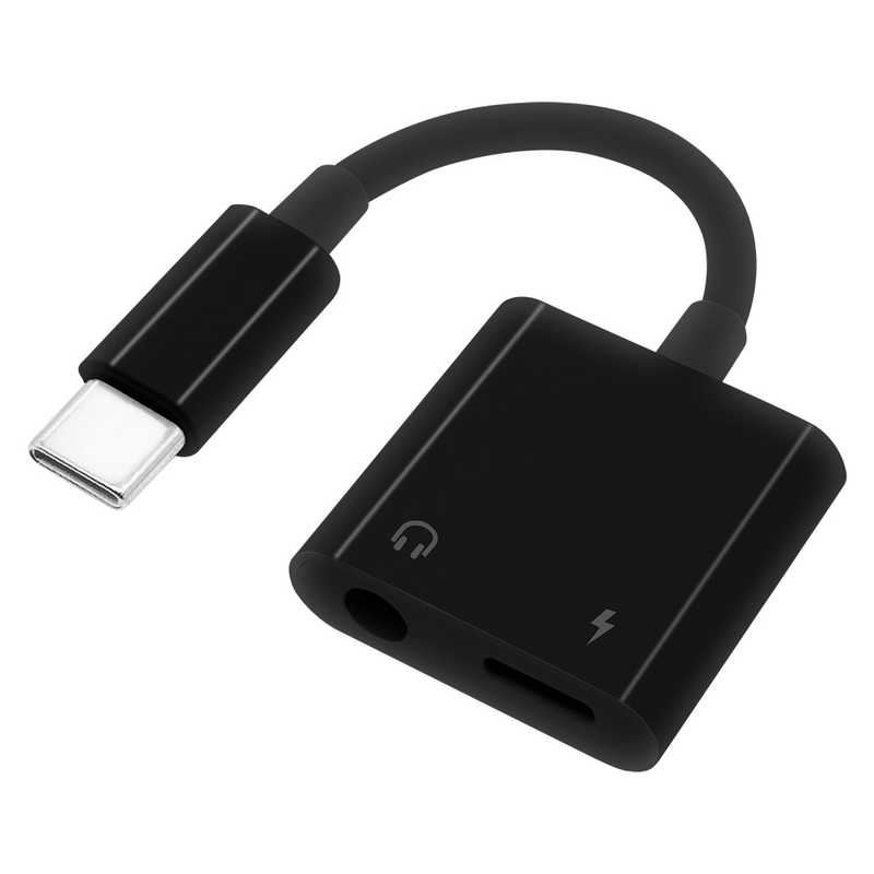 ラスタバナナ Type-C イヤフォンジャック デジタル変換+Type-C 充電口(3．5mm) ブラック RHECC35D04BK