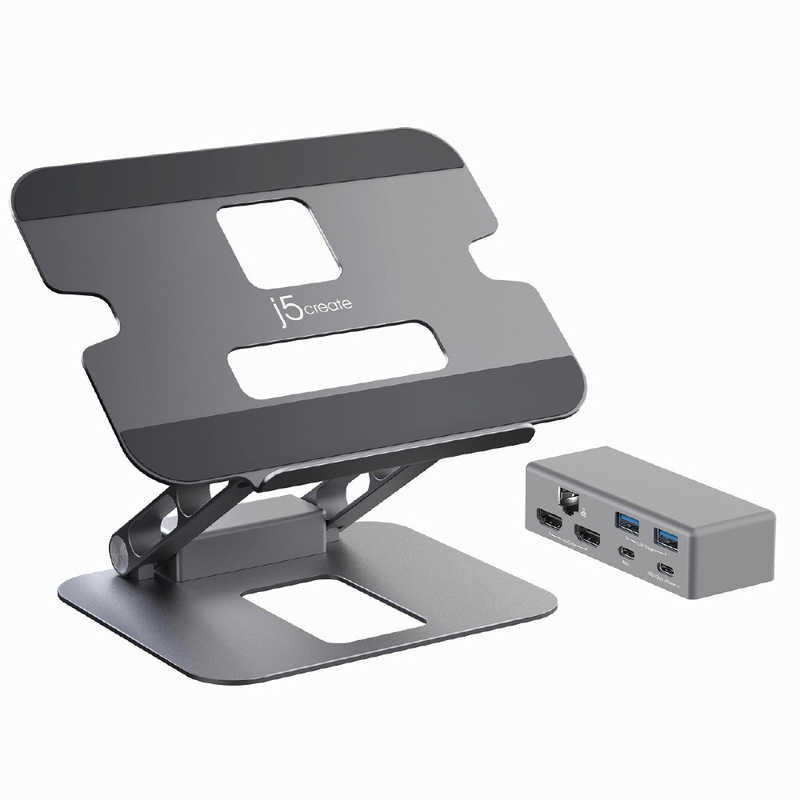 J5 USB PD対応 100W ドッキングステーション/ ノートパソコンスタンド ［USB Power Delivery対応］ スペースグレー JTS427