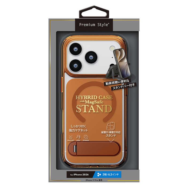 PGA iPhone 18 Pro ケース MagSafe対応 スタンド付ハイブリッドケース Premium Style オレンジ PG-26BMH05OR