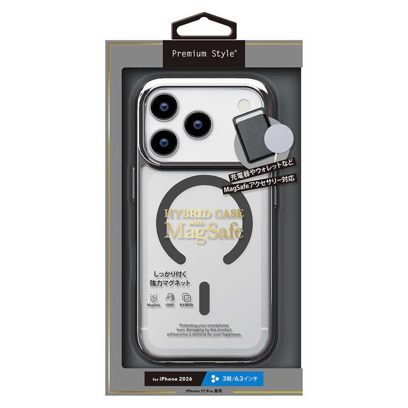 PGA iPhone 18 Pro ケース MagSafe対応 ハイブリッドケース Premium Style メタルブラック PG-26BMH07BK