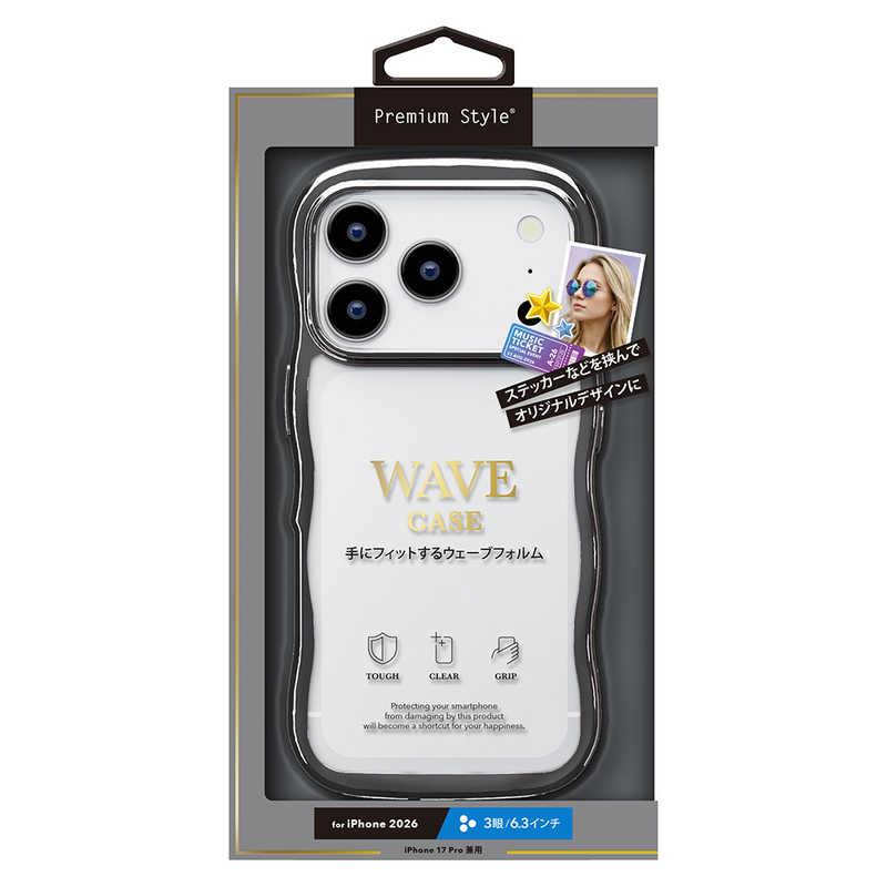 PGA iPhone 18 Pro ケース ウェーブケース Premium Style メタルブラック PG-26BWH01BK
